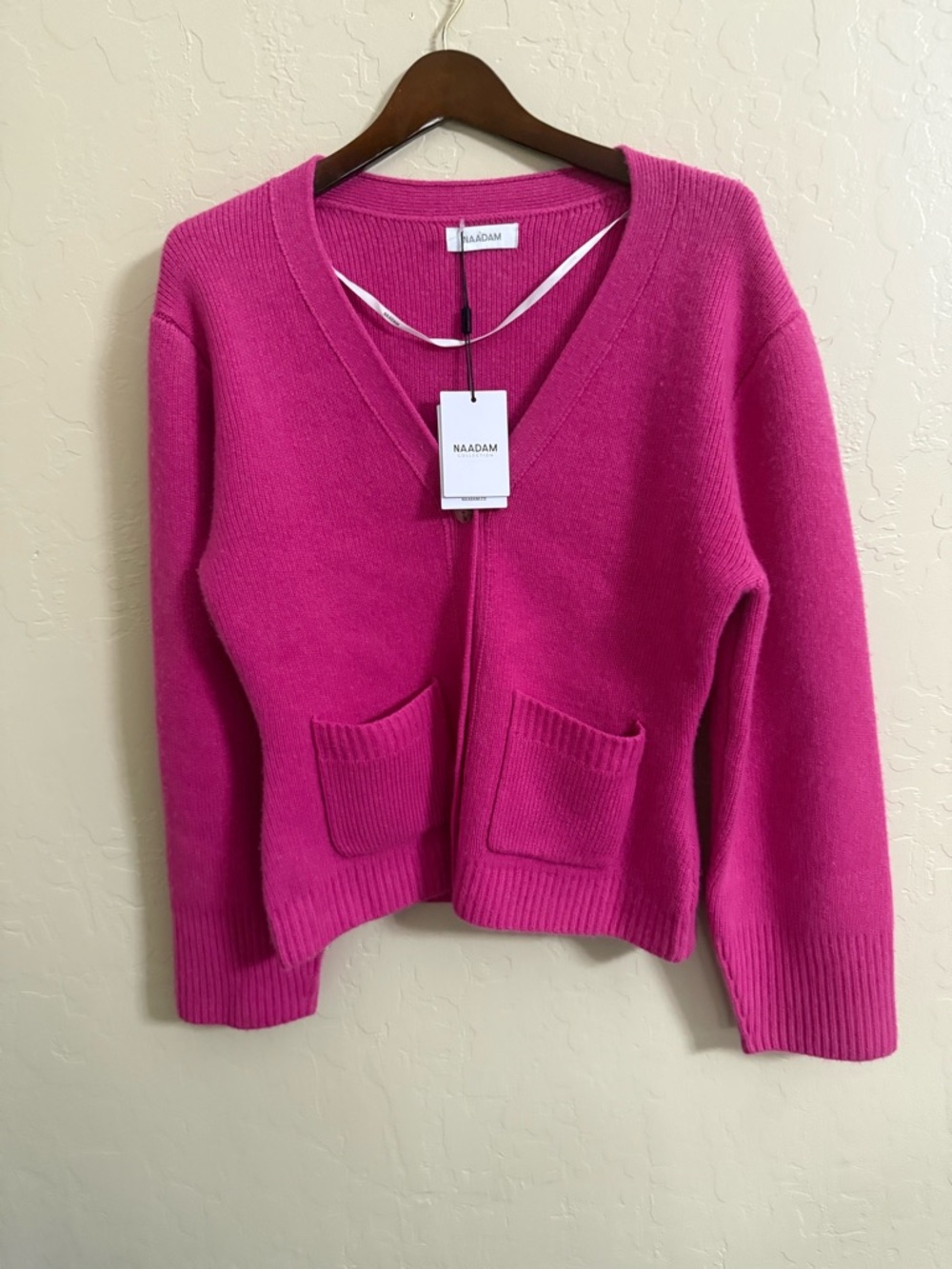 NAADAM Women's ultra luxe  Pink  Slim Cashmere Cardigan